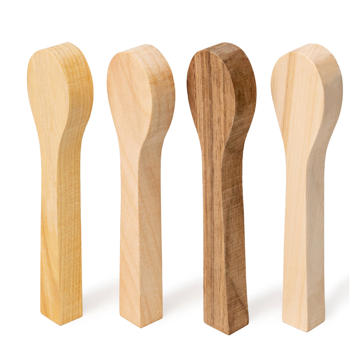 Spoon Blanks Set of 4 - Cherry, Mulberry, Walnut & Basswood