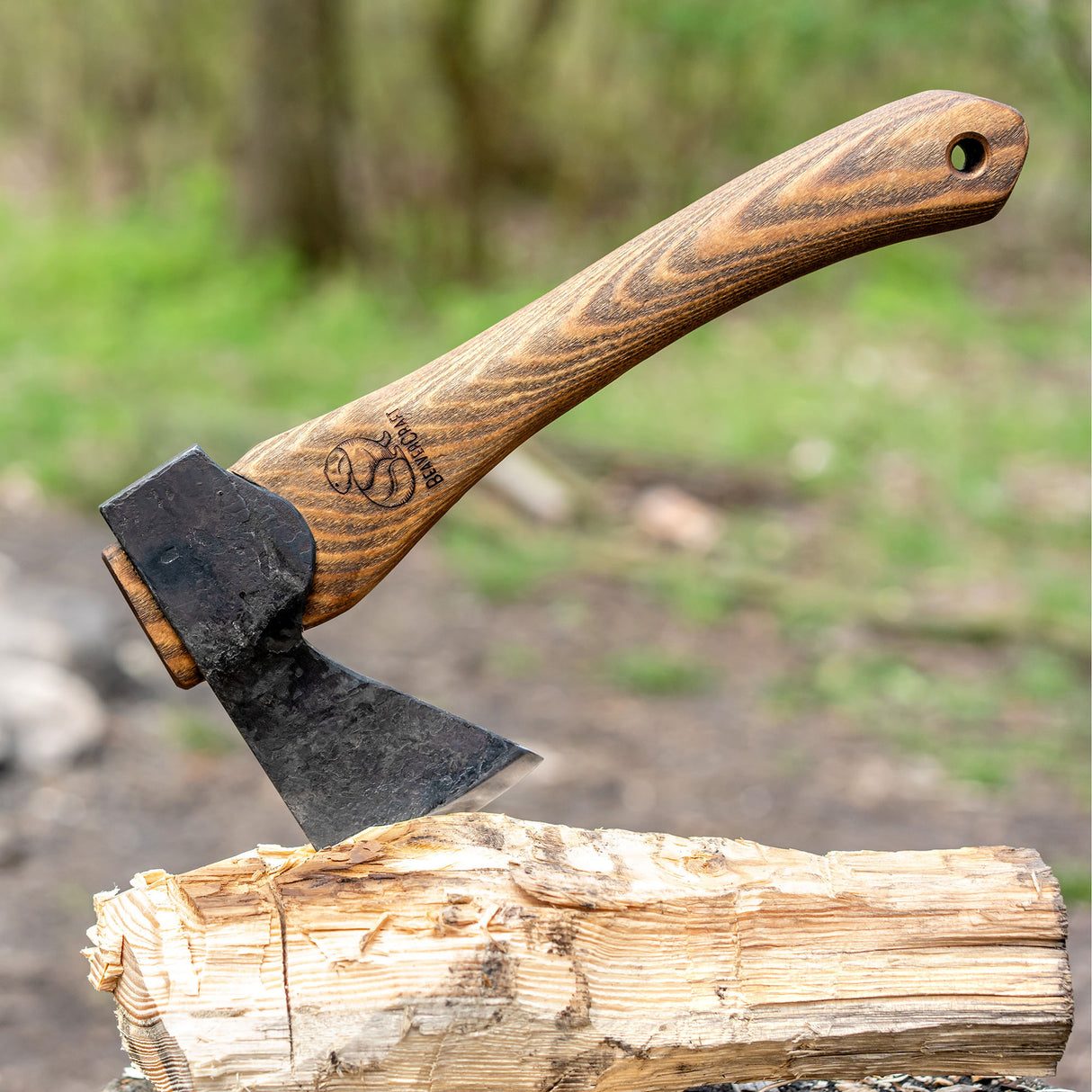 BeaverCraft Bushcraft Hatchet with Leather Sheath