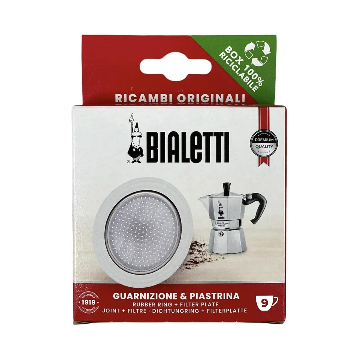 Bialetti Moka Express Replacement Gasket & Aluminium Filter