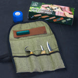 5 Piece Extended Spoon Carving Set in Canvas Tool Roll