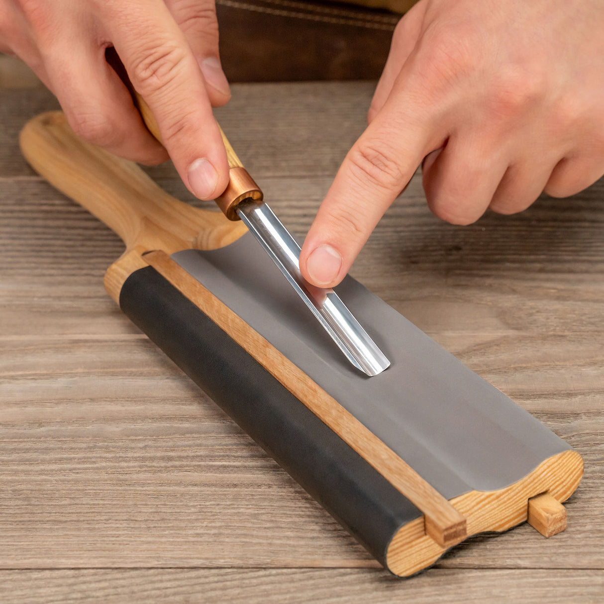 Dual Sided Paddle Strop for Hook Knives & Gouges