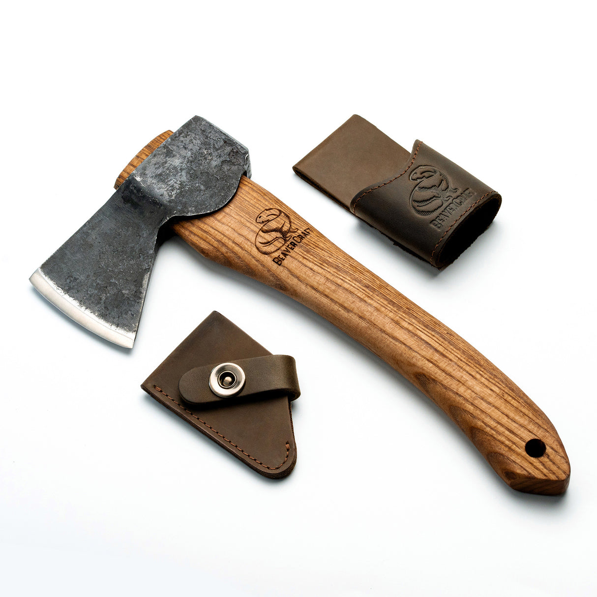 BeaverCraft Bushcraft Hatchet with Leather Sheath